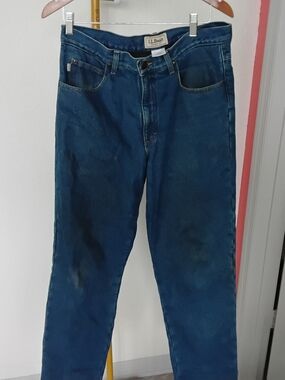 L.L. Bean Men's Relaxed Fit Jeans in Dark Blue Denim